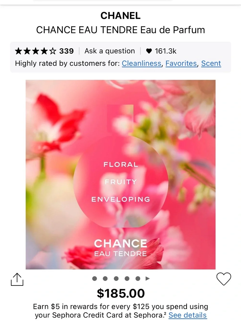CHANEL Chance Eau Tendre — Soft Pink Fragrance Bottle